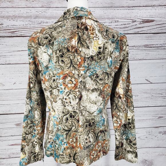 Chico's Womens Floral Pockets Button Front Jacket Size 1 - Picture 2 of 10